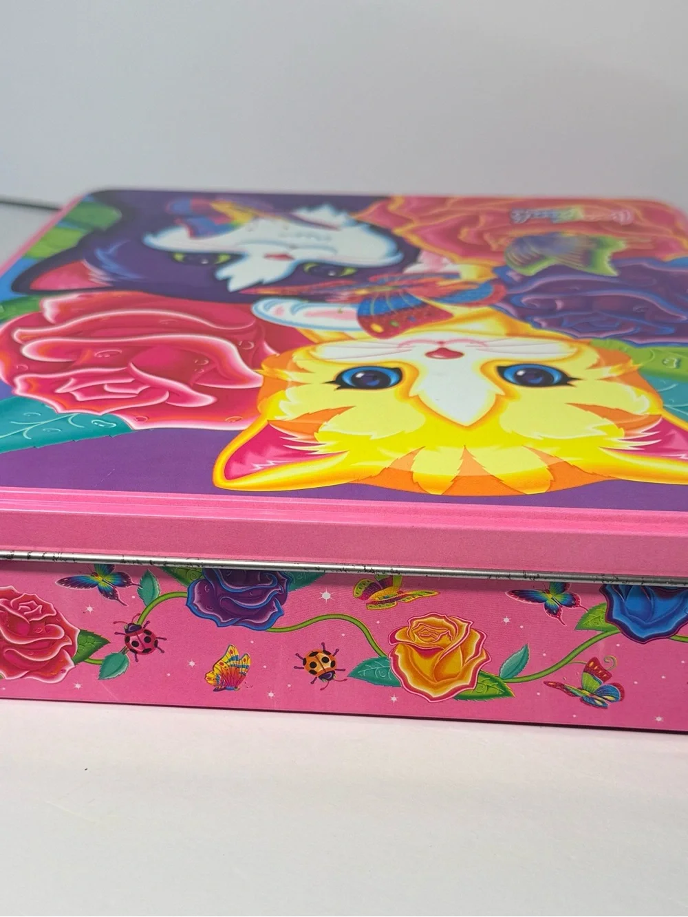 VTG Lisa Frank Kittens and Butterflies Tin only 10.5”x12” *READ - Picture 4 of 16